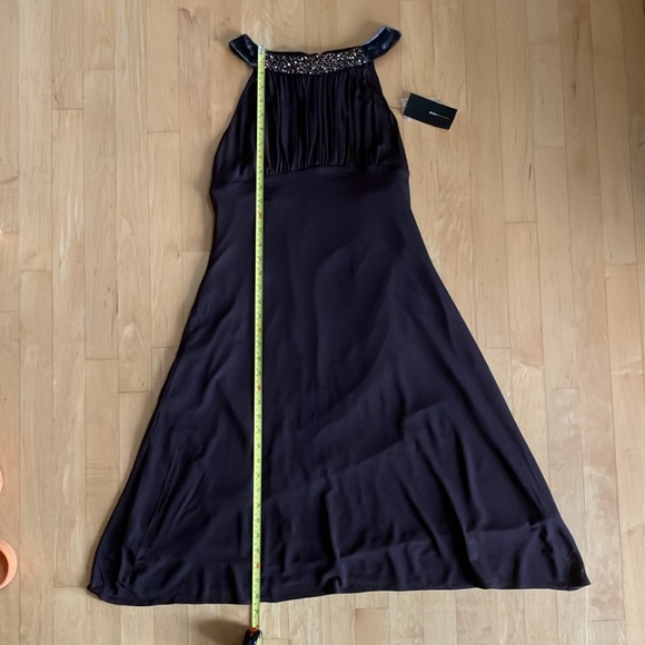 NEW BCBGMAXAZRIA cocktail dress brown jeweled Large - Picture 11 of 12